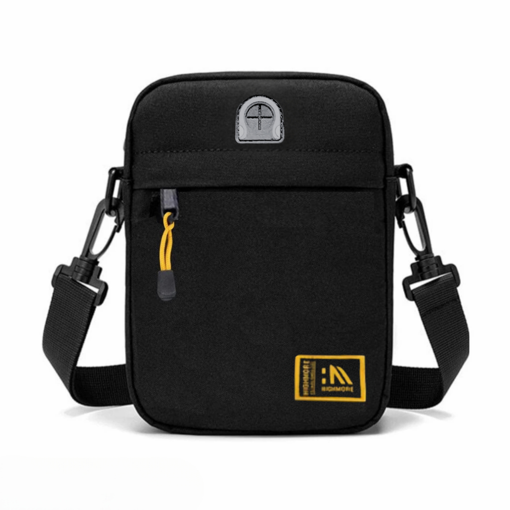 Tas Selempang Pria HIGHMORE RODGER Sling Bag Bahu Pouch Casual Hitam Unisex Promo Exclusive