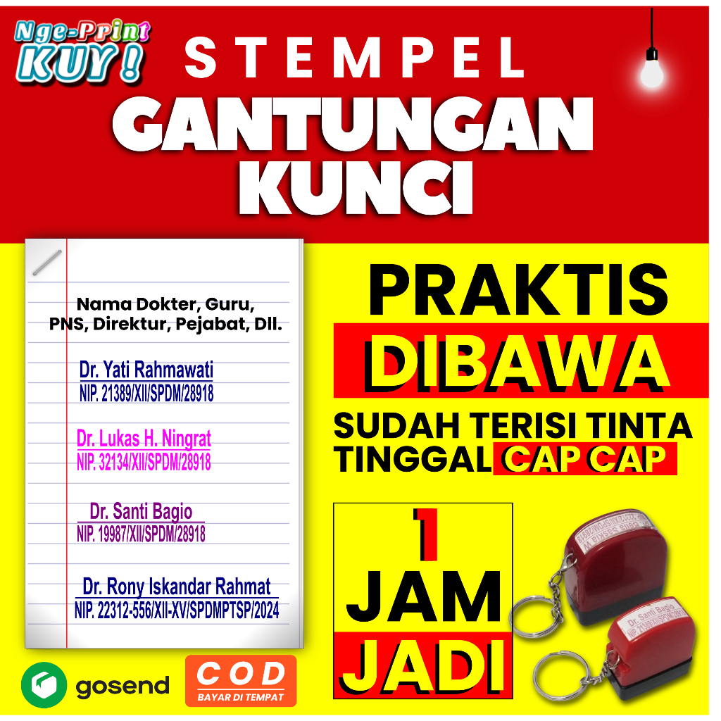 

Stempel Gantungan Kunci Stempel Nama Guru Nama Dokter