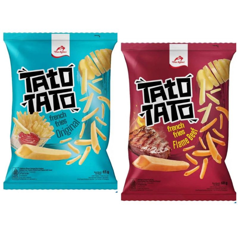 

Dua Kelinci Snack Tato Tato French Fries Original Flame Beef 60G