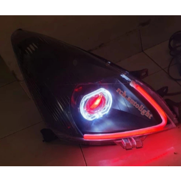 Paket Headlamp grand livina custom projector biled shroud bmw devil eyes drl sein running grand livi
