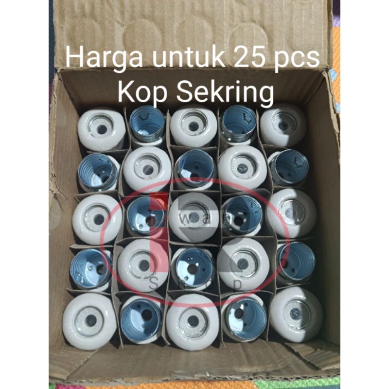 Kop Sekring Batu 25 pcs  / Kop Sekring Listrik 25 pcs + Sekring Batu 25 pcs