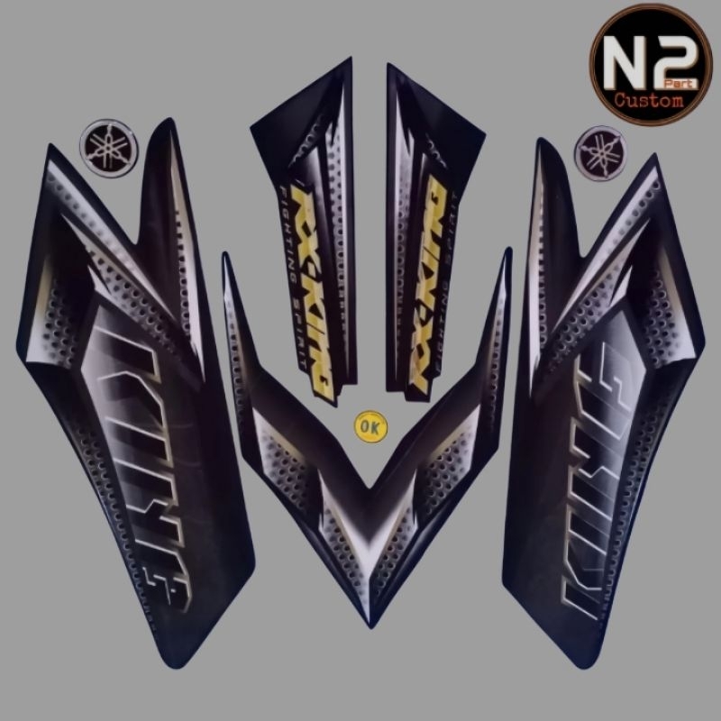 Fullset Striping Stiker Polet Motor Yamaha RX KING 2008 Sticker List Body Rx King 2008 Hitam