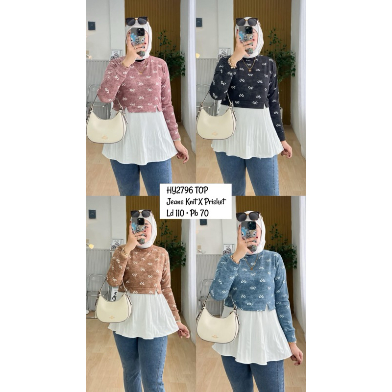 atasan wanita kaos knit busui atasan knit wanita kombinasi katun crinkle