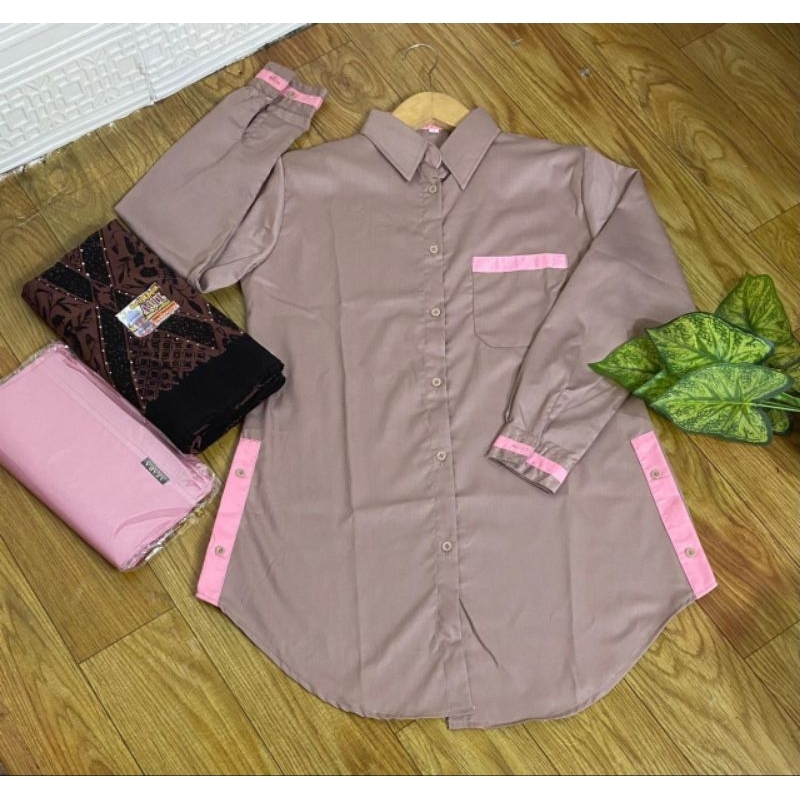 SETELAN SANTRI PUTRI(Tunik Toyobo Sarung Aqil Krudung Saudia Polos)