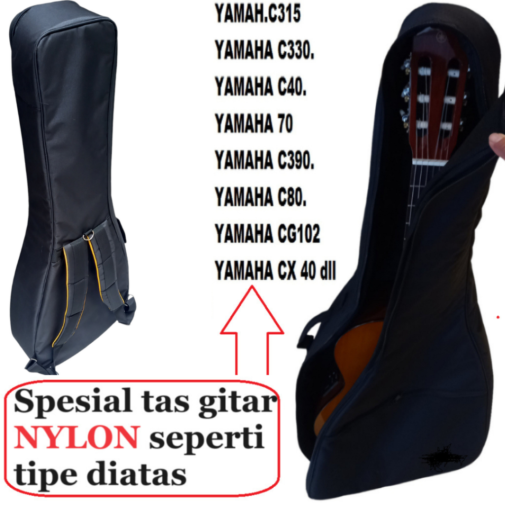 Tas/Case Gitar Yamaha Nylon Standar Warna Coklat Coffe Bahan Anti Air.