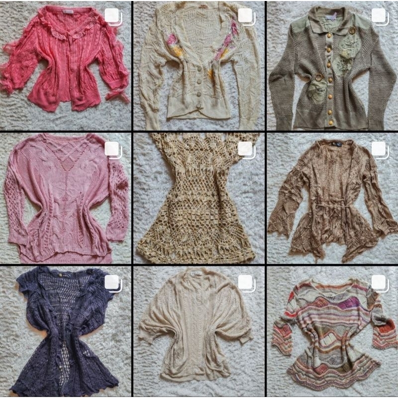 Cardigan Knit Rajut Sweater Outer Liz lisa Fairycore Dollette Kawaii