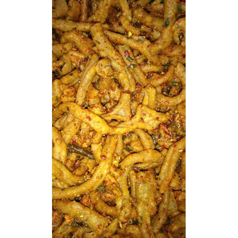 

usus crispy pedas gurih daun jeruk kencur 500g