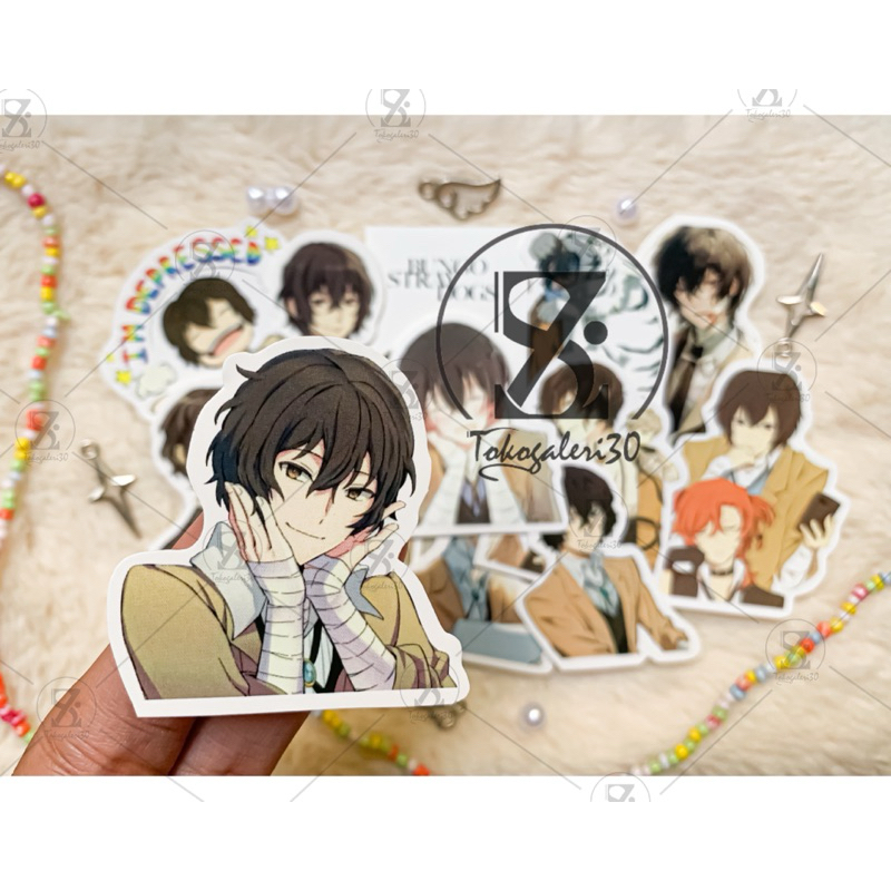 

STIKER ANIME DAZAI OSAMU STICKER BUNGOU STRAY DOGS [ 25PCS ] SUDAH CUTTING