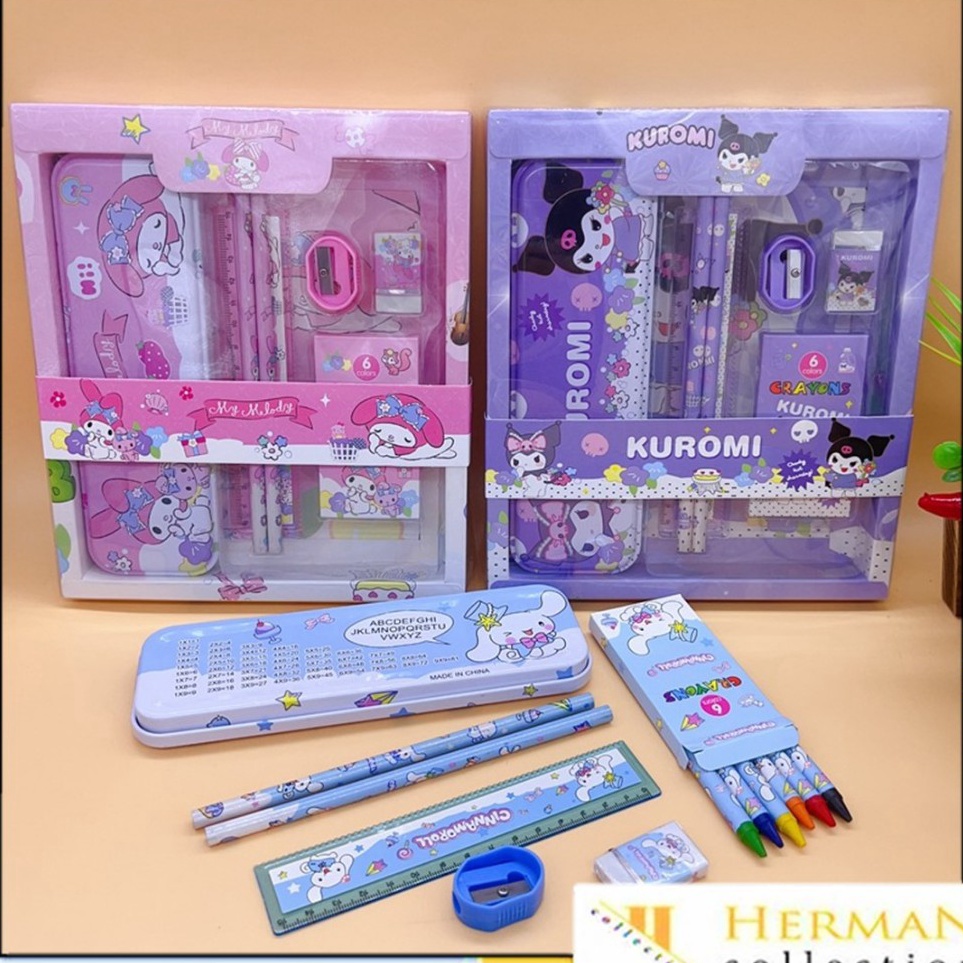 

Super Surprise HC Paket Alat Tulis Set 7 in 1 Set Stationery 7in1 Karakter Kartun Alat Tulis Anak Sekolah Penghapus Pengaris Kotak Pensil Penggaris Crayon