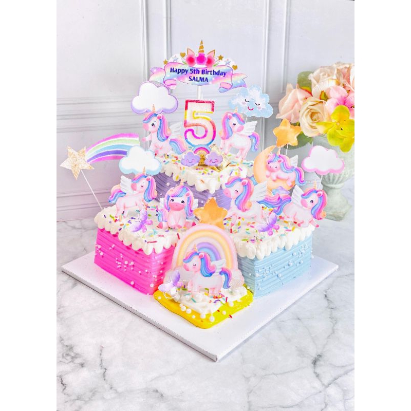 

kue ulang tahun birthday Unicorn topper