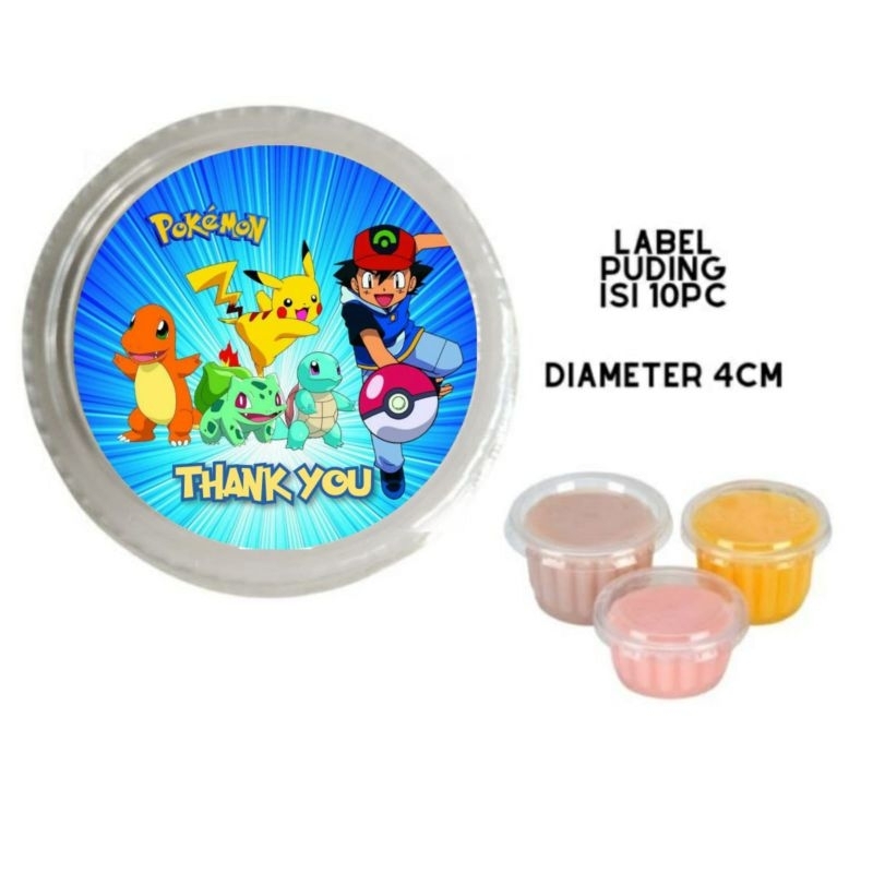 

Label stiker puding POKEMON PIKACHU label cup puding cup pudding label bento label tumpeng mini label POKEMON PIKACHU ulang tahun anak label sticker thankyou