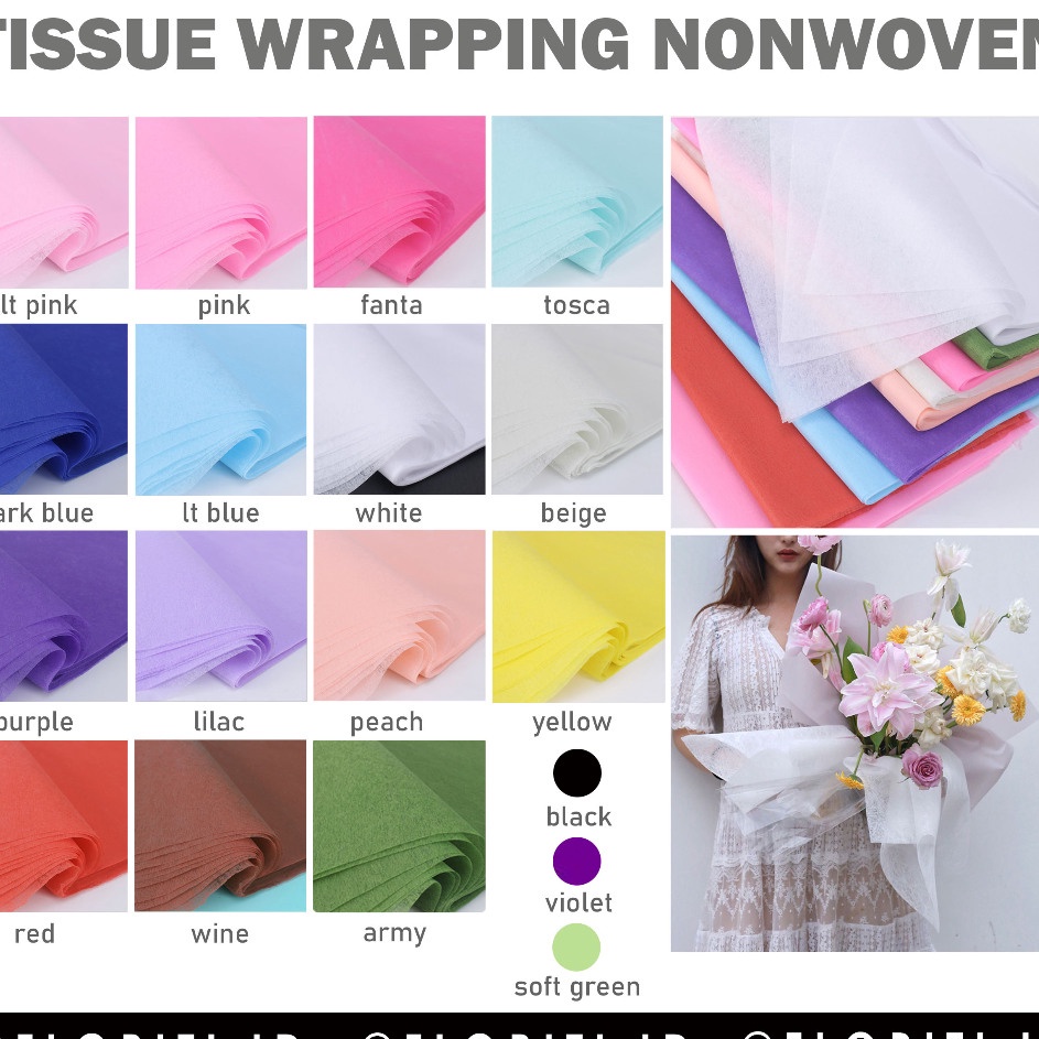 

Ready Terjamin 38 lembar Kertas Tissue Buket Flower Wrapping Paper