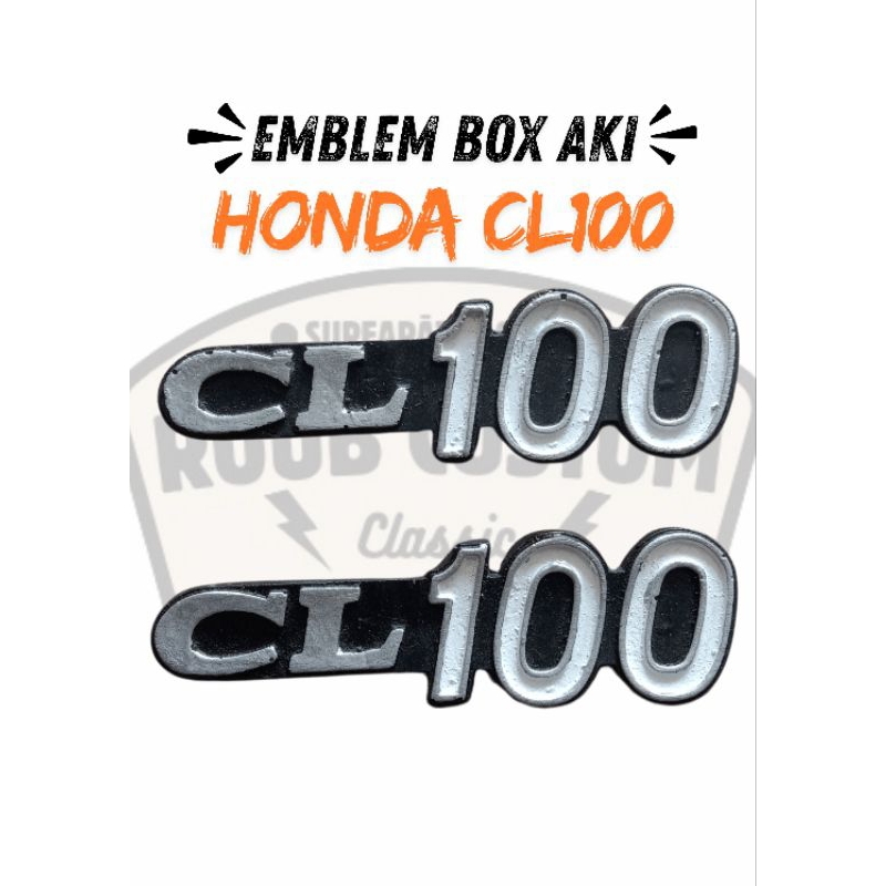 emblem box aki Honda cl100 emblem logo tepong Honda cl100