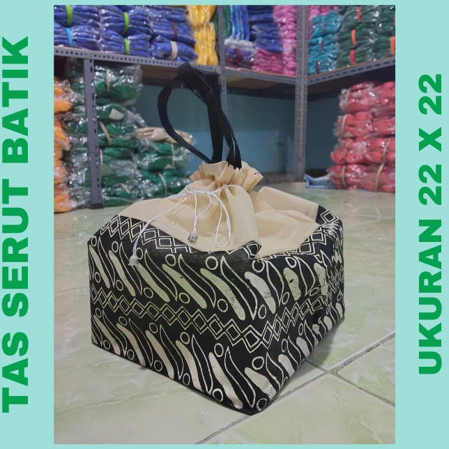 

Kejar Hemat Tas Hajatan goodiebag serut batik uk 22 x 22 batik SMB murah
