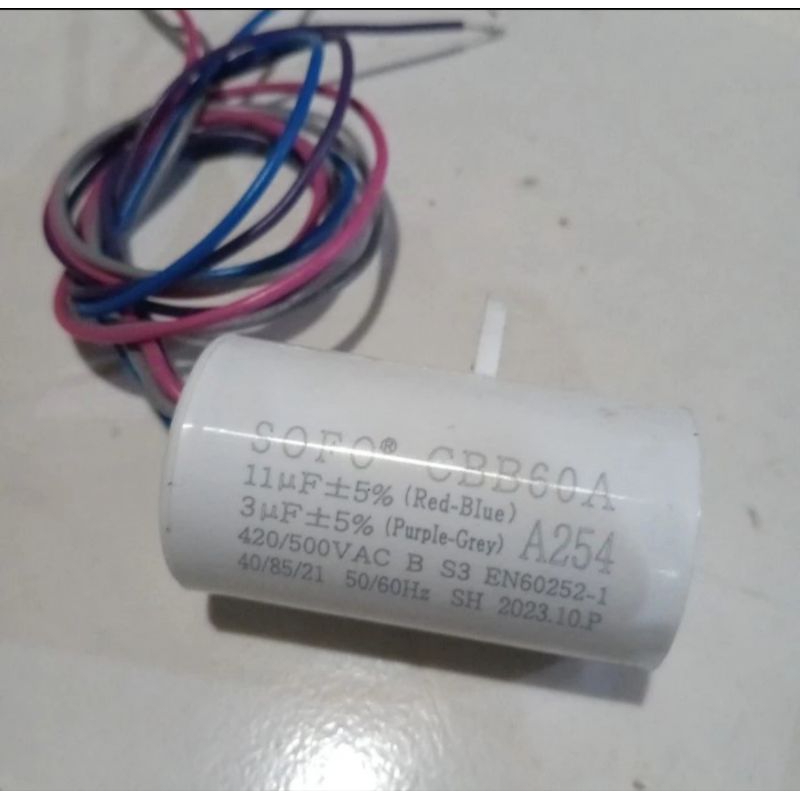 DNH1 Kapasitor Mesin Cuci Dua Tabung 11uf+3uf Orinal Sha Sofo
