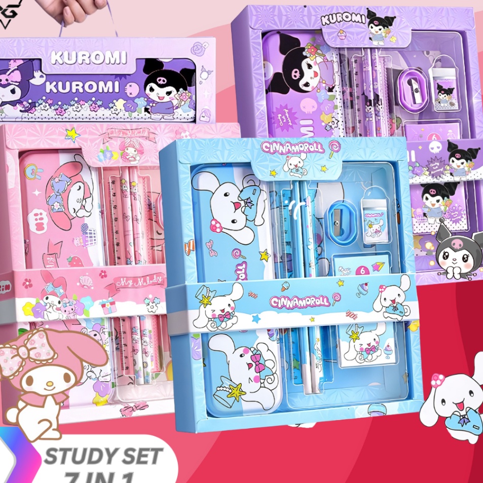 

Penjualan Favorit Set Lengkap Alat Tulis Anak 7 in 1 Stationery Gambar Kuromi RPG 815