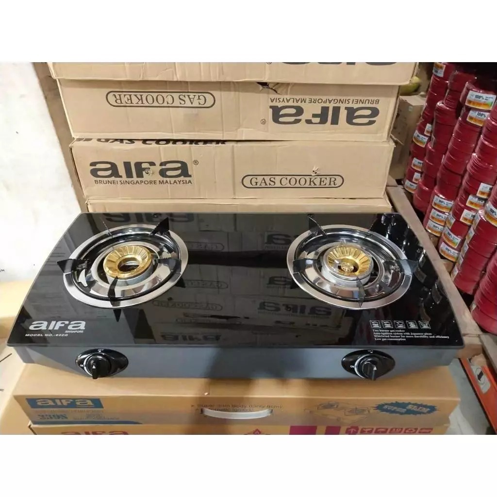 AIFA SINGAPORE Kompor Gas 2 TUNGKU 622G STAINLESS BATAM