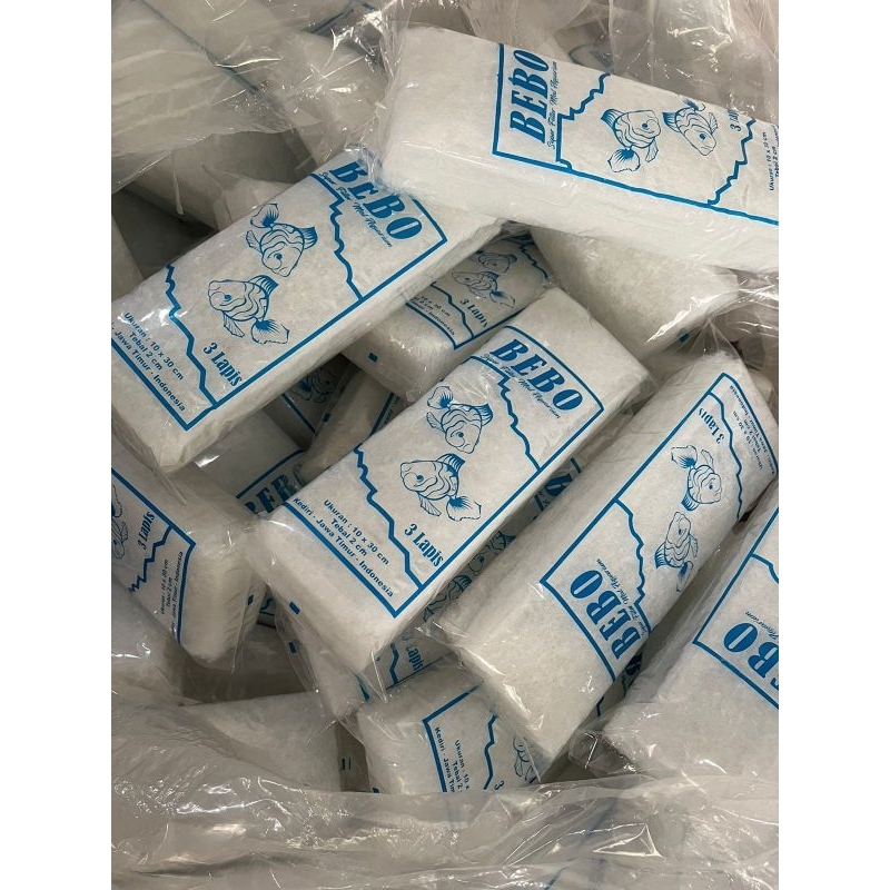 (paket 20pcs) bebo filter Aquarium/Bebo filter 3 lapis/kapas saring air Aquarium/media filter air/pe
