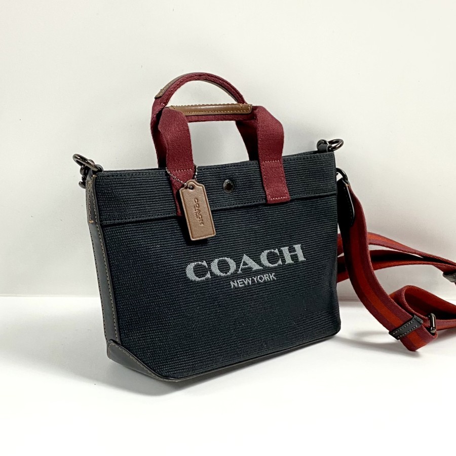 Tas Branded Coach Tote 20 Colorblock Canvas Kanvas