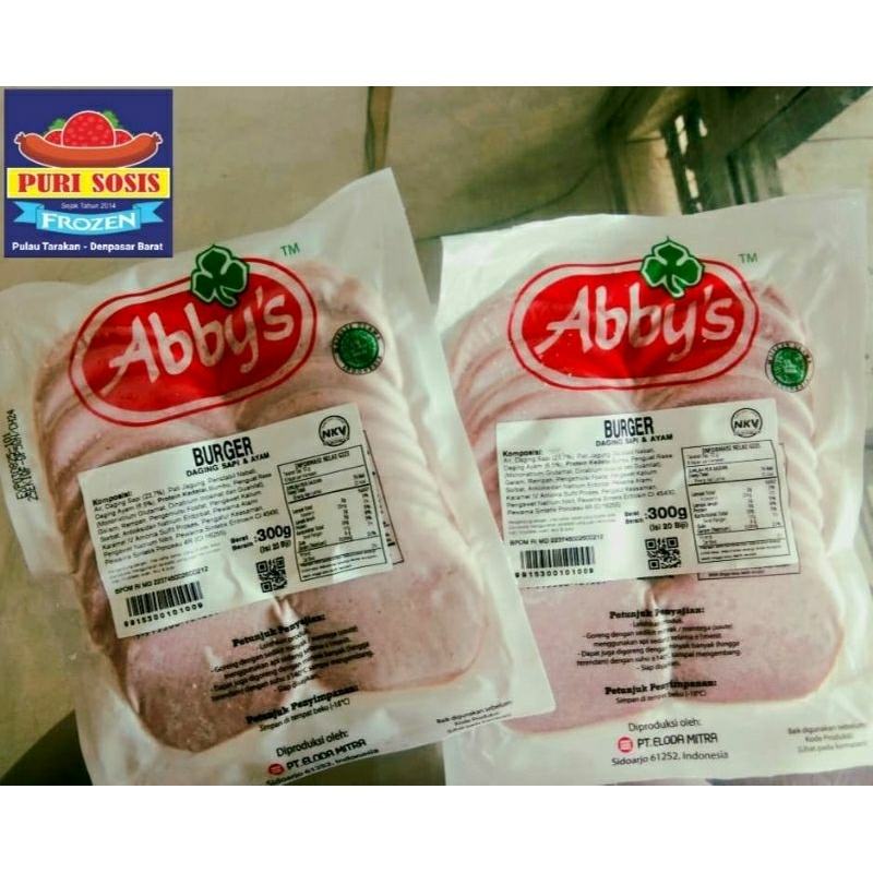 

ABBY'S burger daging sapi dan ayam mini 300 gram