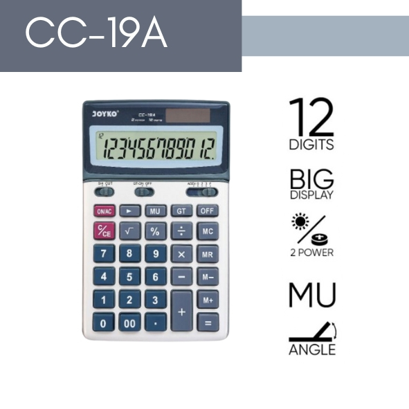 

(PCS) Kalkulator Joyko CC-19A / Calculator Kalkulator Joyko CC-19A 12 Digits