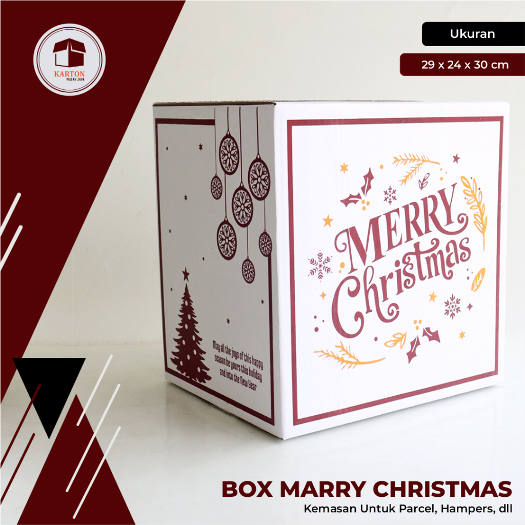 

BOX PARCEL SPECIAL NATAL PUTIH UK. 29 x 24 x 30 cm - karton/A1/hampers/giftbox/boxnatal/hampersnatal/souvenirnatal/boxparcel