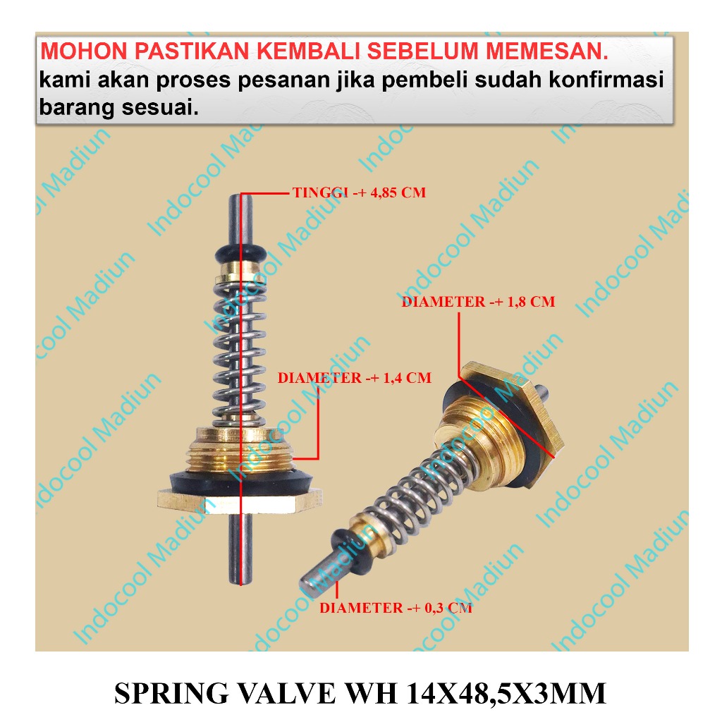 SVWH14 SPRING PER PEGAS / SPRING VALVE / SPRING VALVE WATER HEATER 14X48.5X3MM