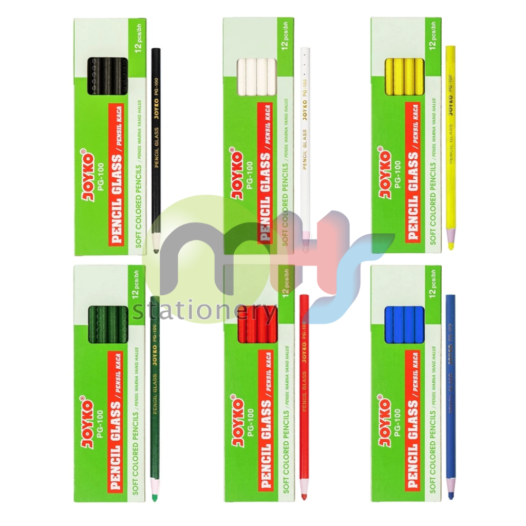 

Pencil Glass Pensil Kaca Warna Joyko PG-100 1 Box 12 Pcs Merah Kuning Biru Hijau Hitam Stationery