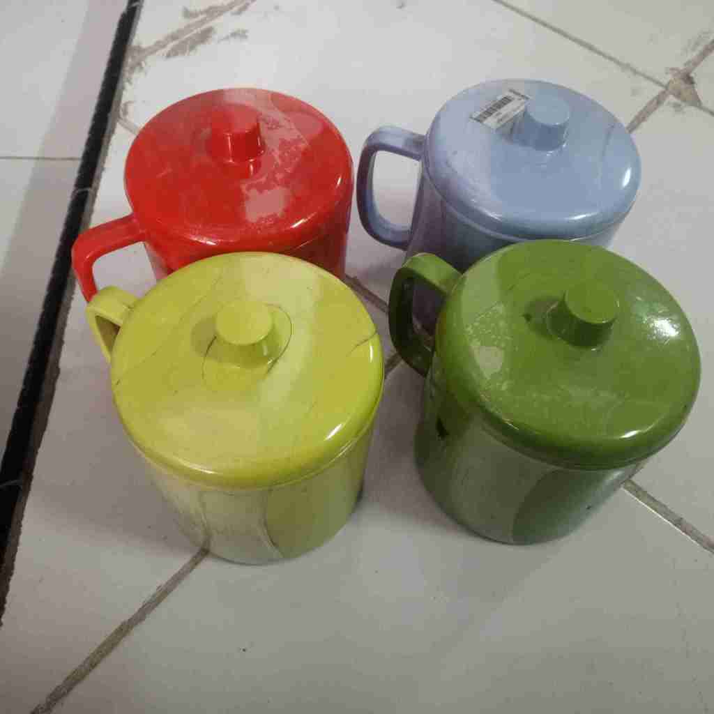 MUG + TUTUP VANDA MELAMIN 4" / GELAS MINUM / MELAMIN C326-4