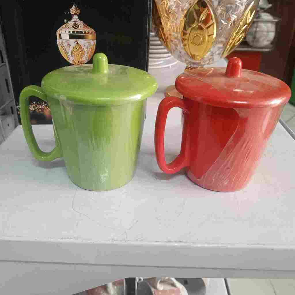 MUG + TUTUP VANDA MELAMIN C324-3.25 / GELAS GAGANG DAN TUTUP MELAMIN