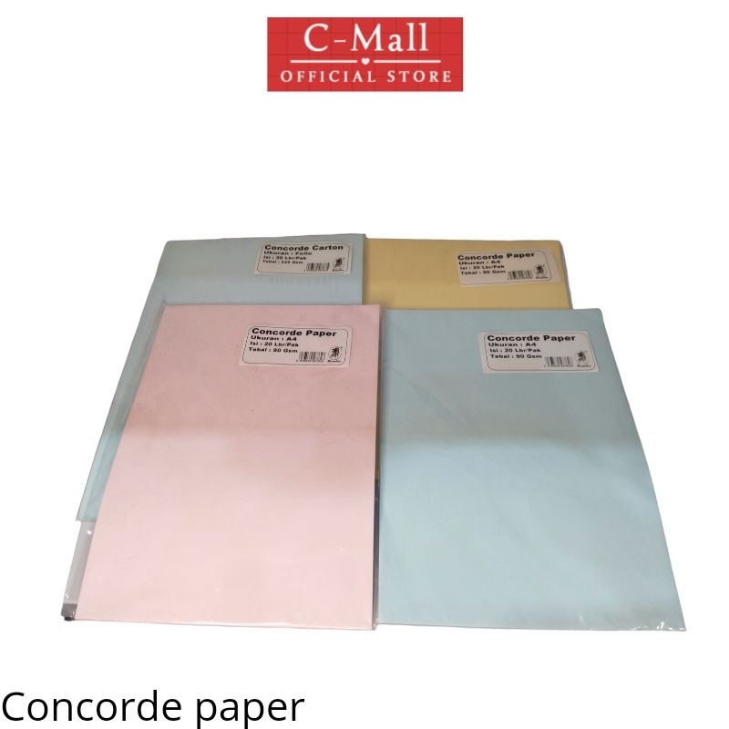 

C-Mall ( PER PAK - ISI 20 ) Kertas Concorde 90 gsm A4 / Carton Folio 220 gsm