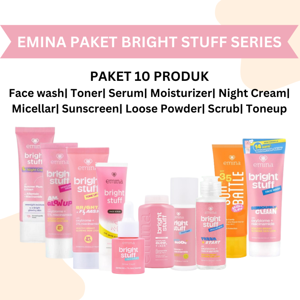 Emina 1 Paket Glowing Bright Stuff 10 Produk BPOM