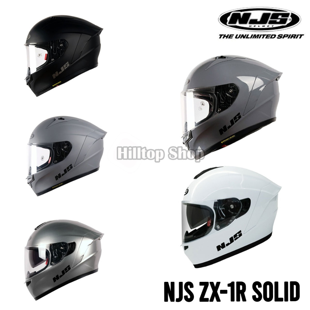 Helm NJS ZX-1R Solid Full Face Motorcycle Helmet
