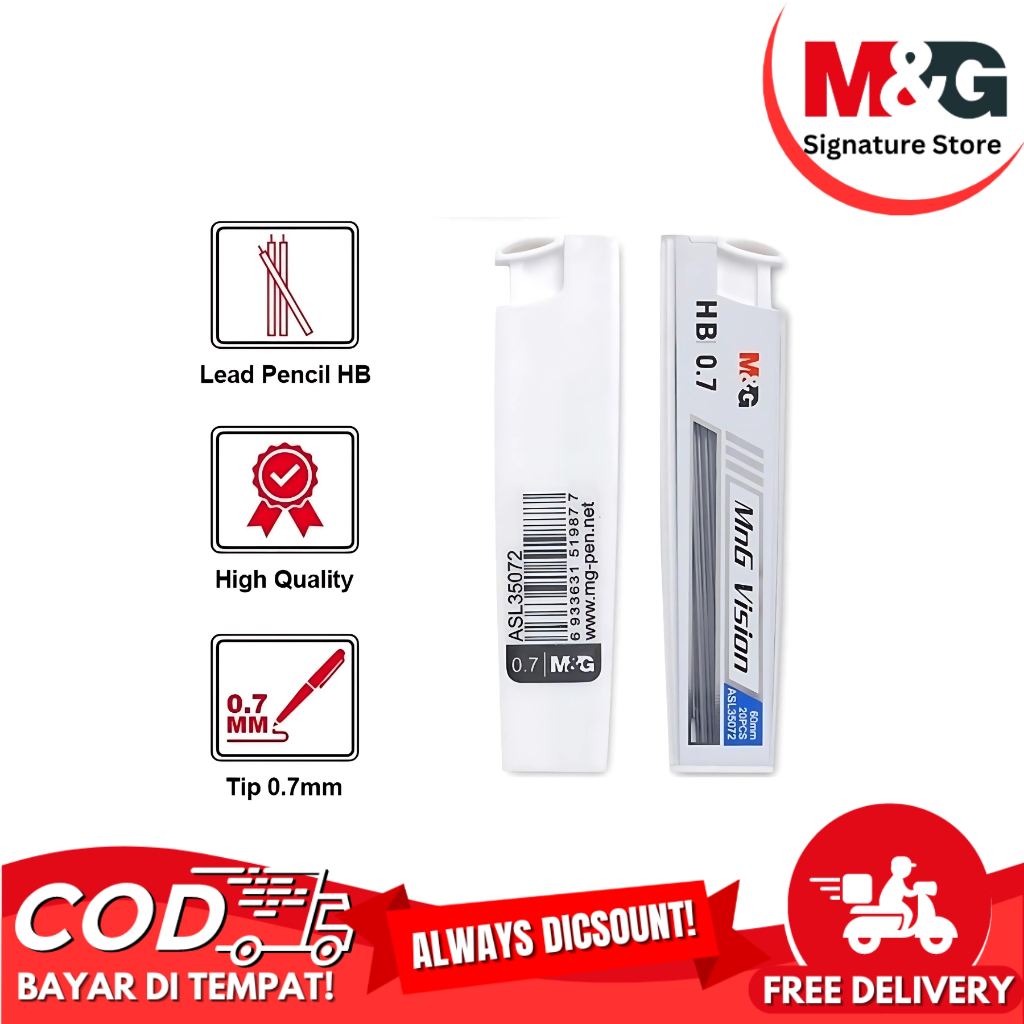 

Refill Pencil Mechanic HB M&G #ASL35071 Isi Pensil Mekanik HB Tip 0.5 mm Isi 20 Pcs - 1 TUBE