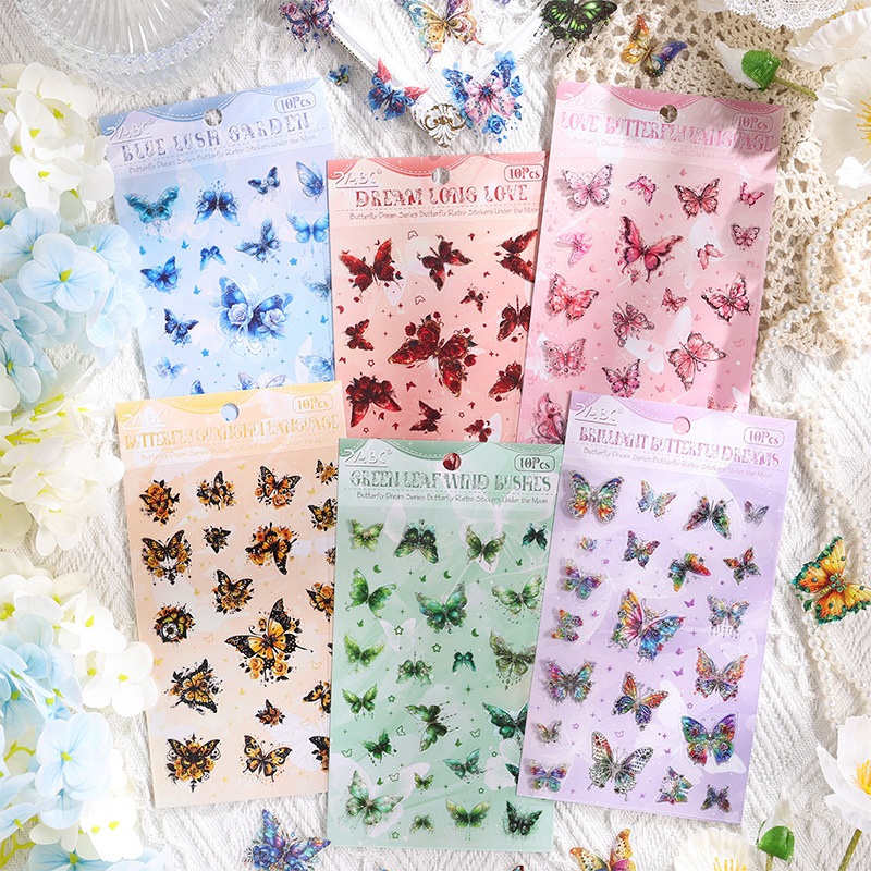 

STIKER PET WATERPROOF STICKER KUPU KUPU UNDER THE MOON BUTTERFLY DIY CASE CASING HP HANDPHONE 10LBR