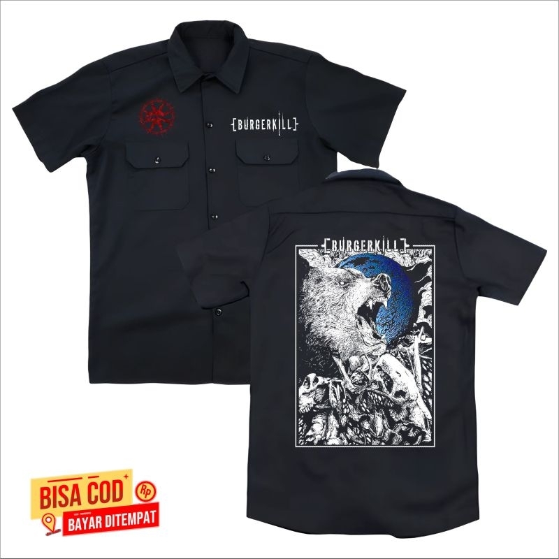 WORKSHIRT BURGERKILL NEW-KEMEJA SYNDICATE MUSIK-KEMEJA DISTRO