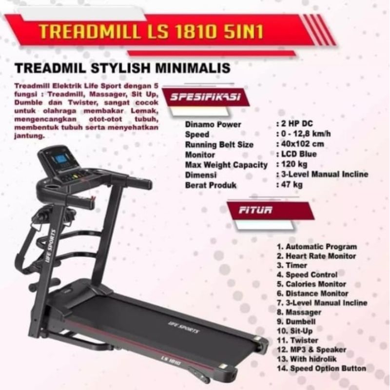 TREADMILL ELEKTRIK LS1810 LIFE SLORTS
