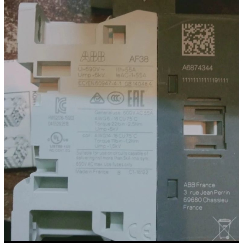 KONTAKTOR/CONTACTOR ABB AF38-40-00-13 100-250V AC/DC ORIGINAL ASLI