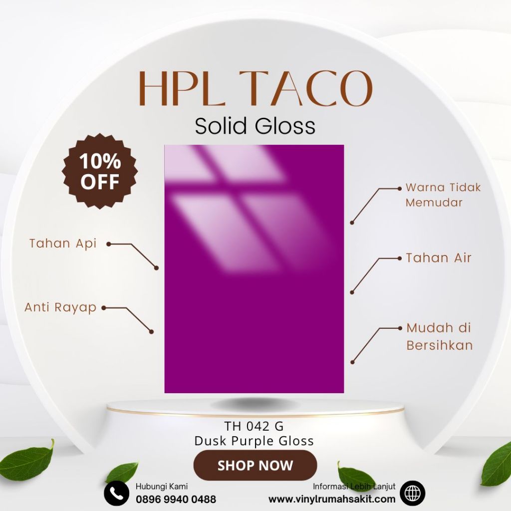 HPL Taco kode TH 042 G - Dusk Purple Gloss [Solid Gloss]