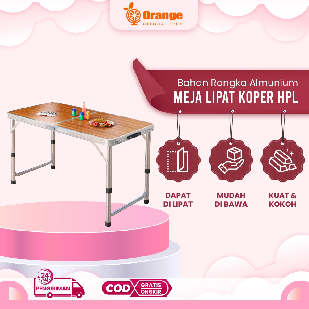 Paket Murah Meja Lipat Koper Hpl Meja Kaki Bulat Serbaguna meja lesehan Meja Portable