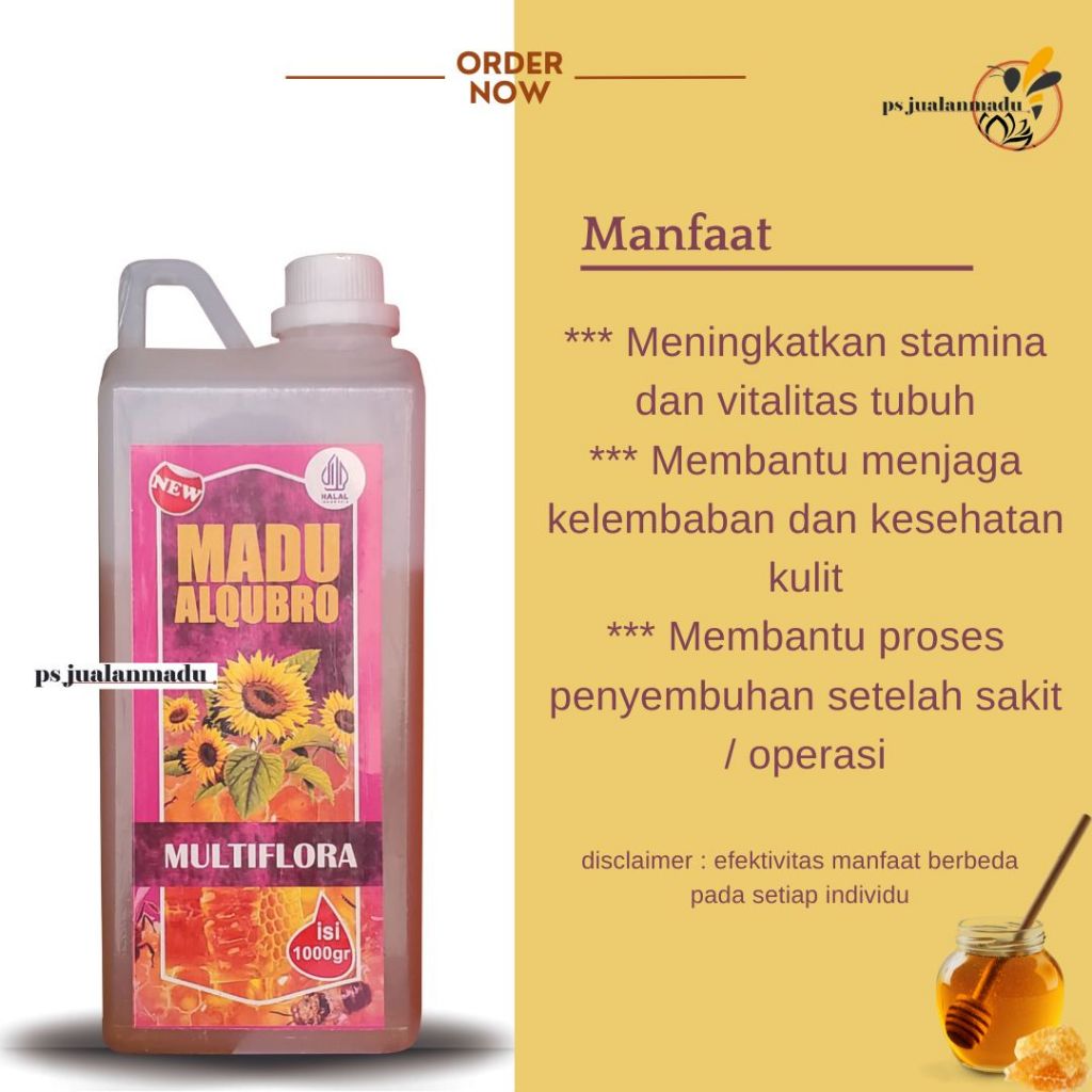 

Madu alam Al qubro : Multiflora kemasan1kg