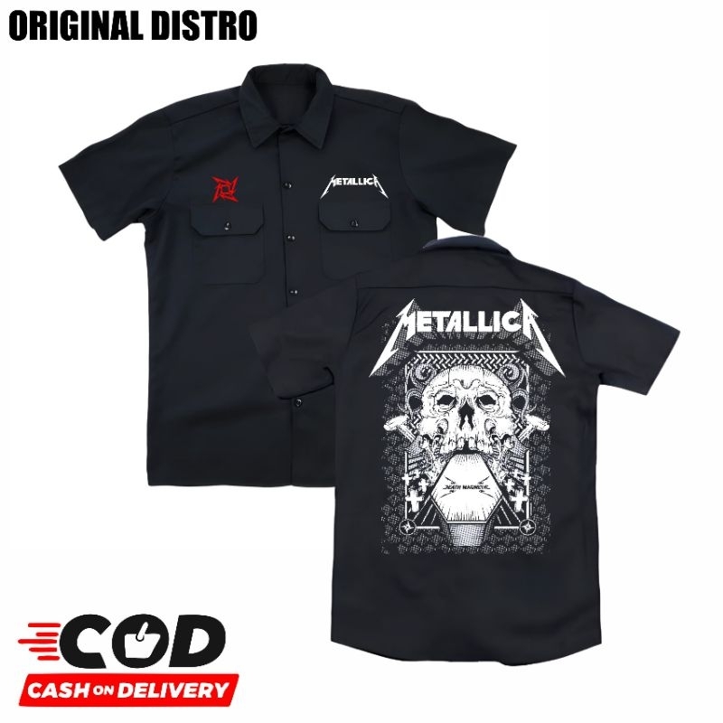 WORKSHIRT METALLICA TERBARU-KEMEJA MUSIK METAL-KEMEJA DISTRO