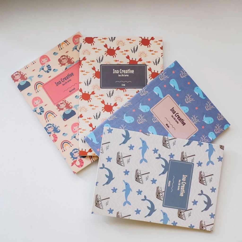 

INA CREATIVE Notebook Sea Life Softcover A6 Notebook kecil buku catatan