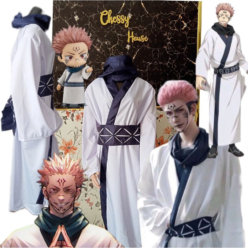 costume cosplay jubah sukuna jujutsu kaisen itadori yuuji/costum cosplay anime/costume Halloween