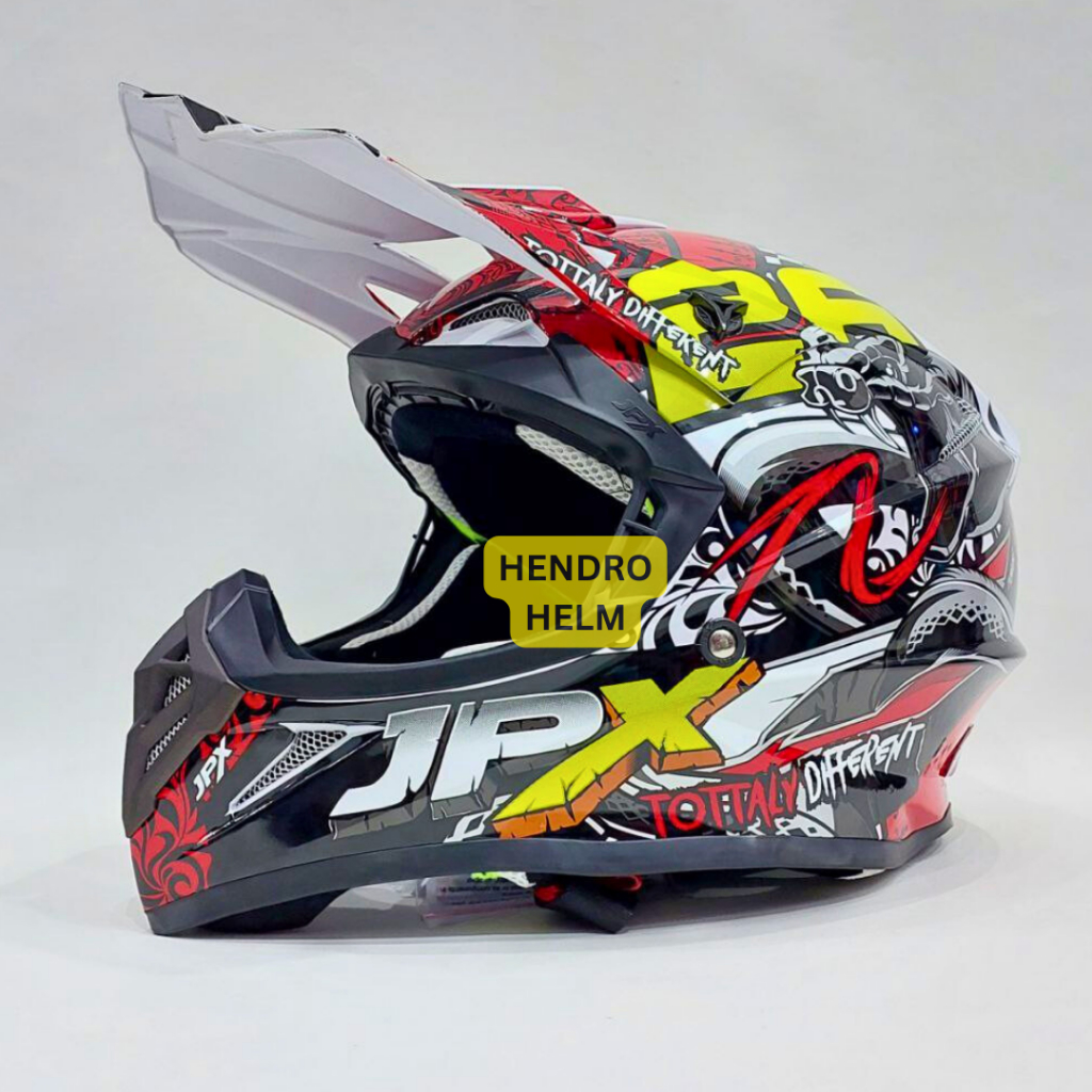 Helm Jpx Cross Fox1 X16 White Glossy Google Trail