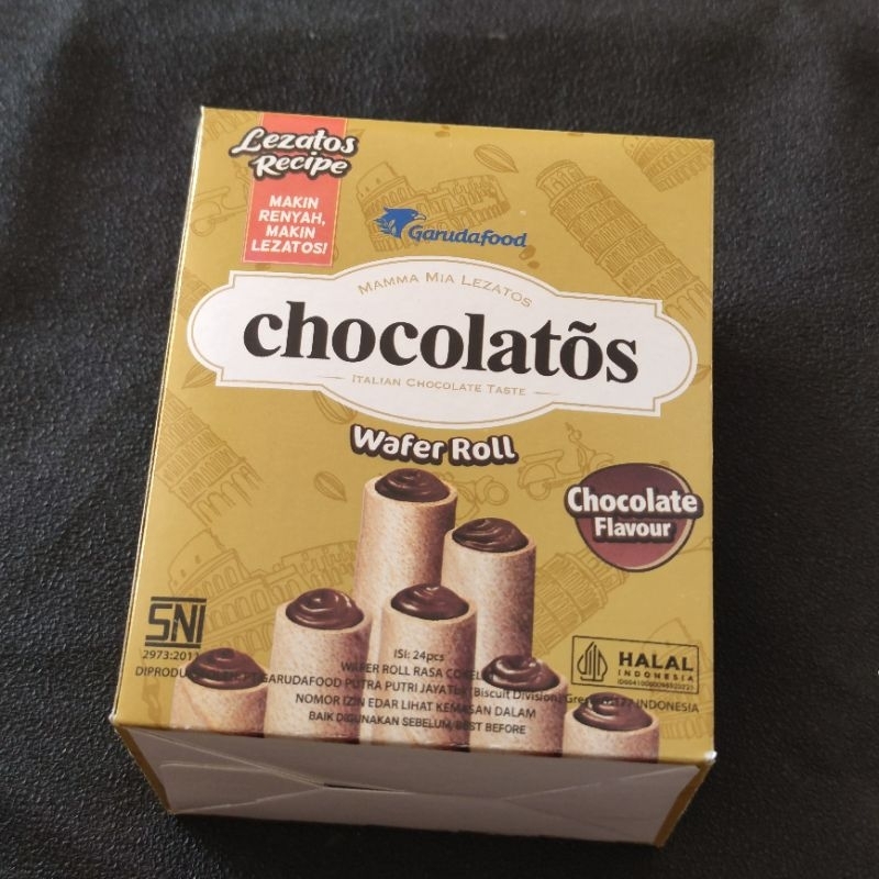 

CHOCOLATOS Wafer Roll isi 24 stick GARUDA FOOD