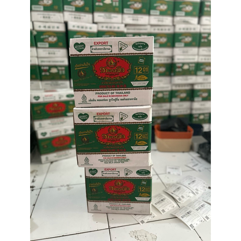 

3 Dus Green tea Chatramue 3x12x200gr Teh Hijau Paket Reseller Grosir Teh Thailand