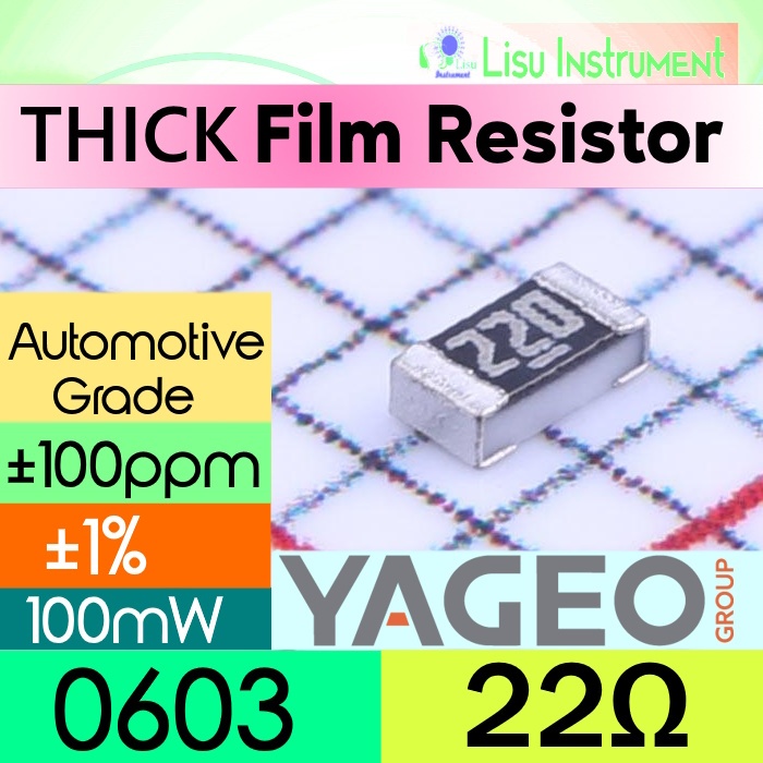 22Ω 0603 ±1% THICK Film Resistor SMD Chip Resistor ±100ppm/K 75V 22R 220 AC0603FR-0722RL