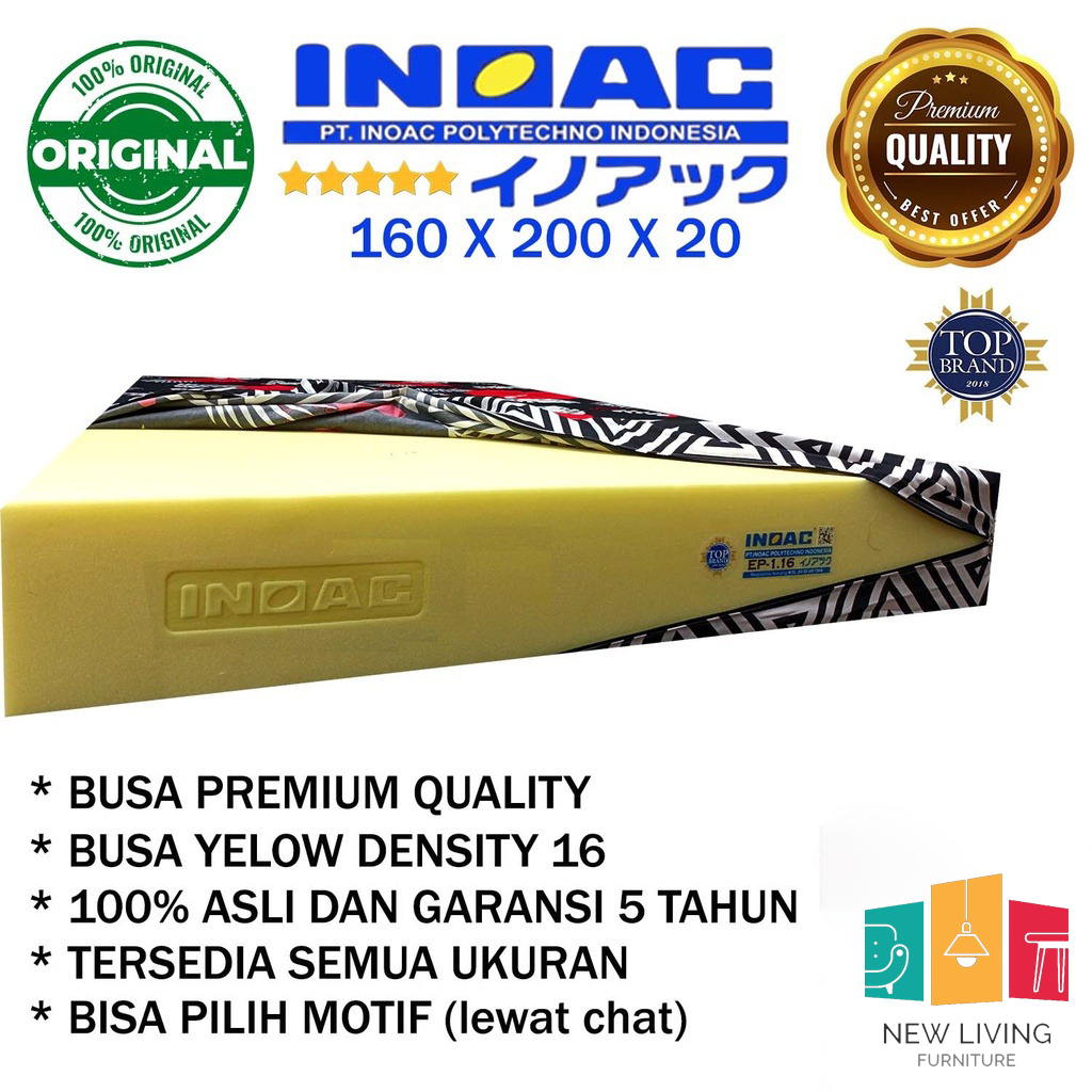 Kasur Busa Inoac D16 Ukuran 160 x 200 x 20cm Garansi 5 Tahun