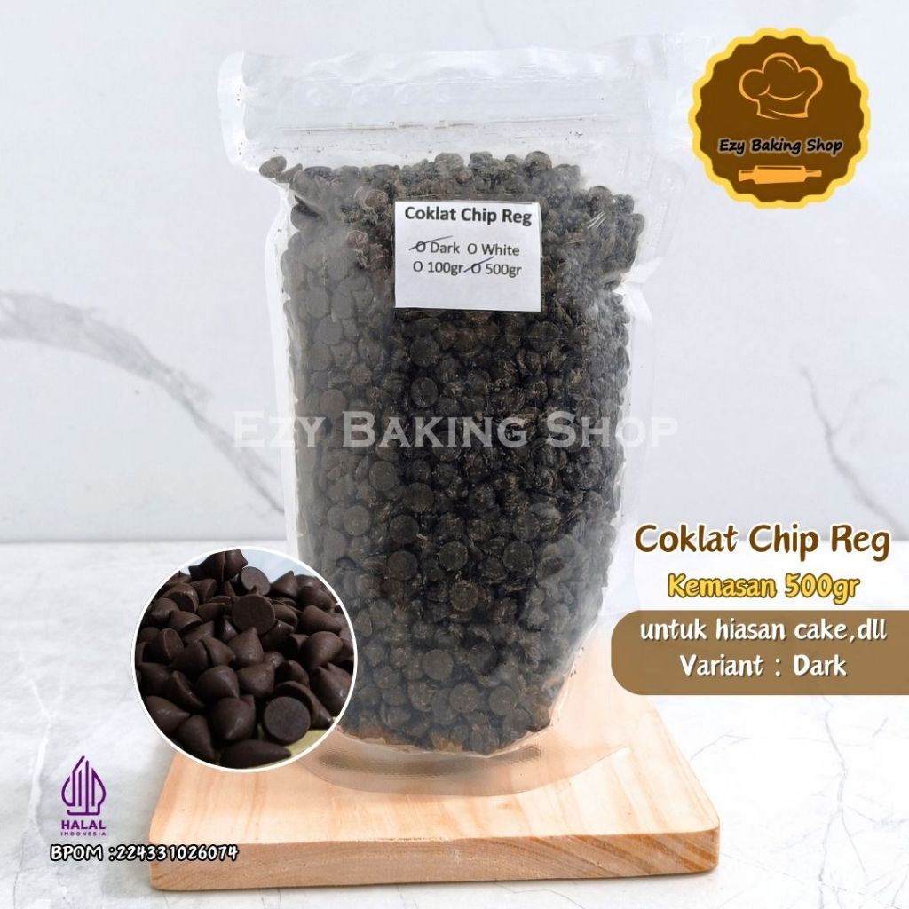 

Choco Chip Elmer 500gr [Repack] - Coklat Chip Dark - Coklat Chip Lancip